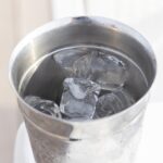 stainless steel bucket with ice